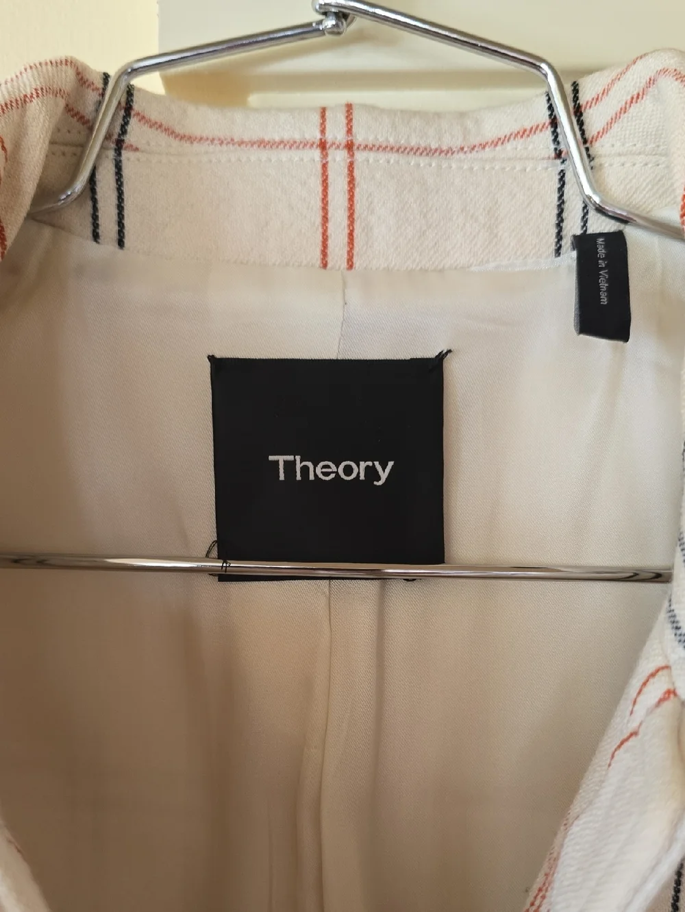 Theory Bozetta Checkered Plaid Virgin Wool Martingale Car Coat - Size Petite - Picture 2 of 7